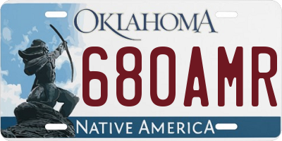 OK license plate 680AMR