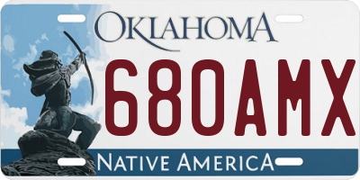 OK license plate 680AMX