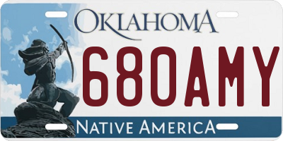 OK license plate 680AMY