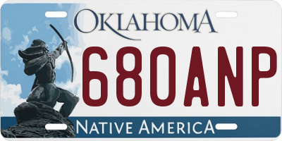 OK license plate 680ANP