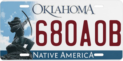 OK license plate 680AOB