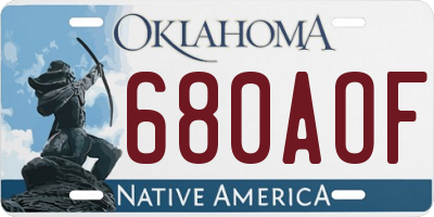 OK license plate 680AOF