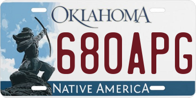 OK license plate 680APG