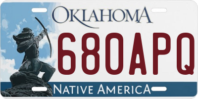 OK license plate 680APQ