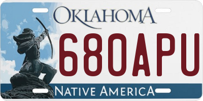OK license plate 680APU