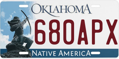 OK license plate 680APX