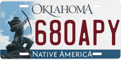 OK license plate 680APY