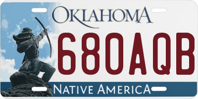 OK license plate 680AQB