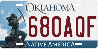 OK license plate 680AQF
