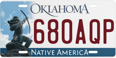OK license plate 680AQP