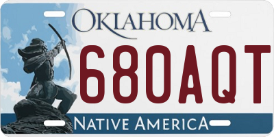 OK license plate 680AQT