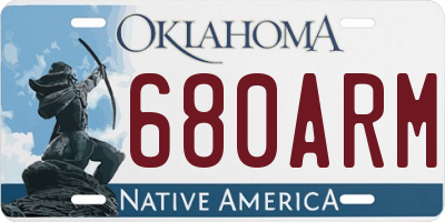 OK license plate 680ARM