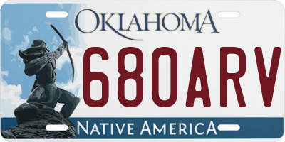 OK license plate 680ARV