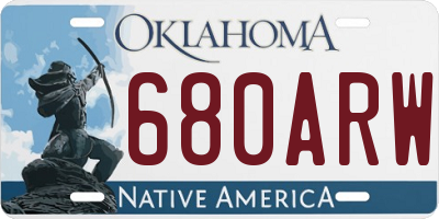 OK license plate 680ARW