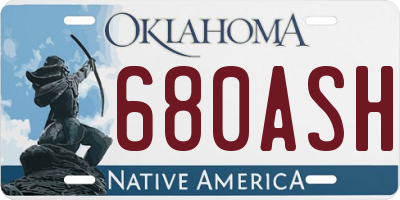 OK license plate 680ASH