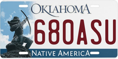 OK license plate 680ASU