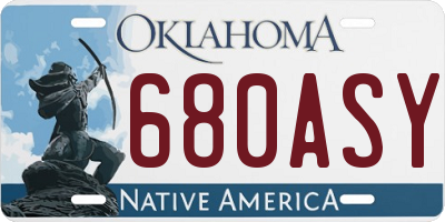 OK license plate 680ASY