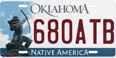OK license plate 680ATB