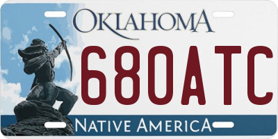 OK license plate 680ATC