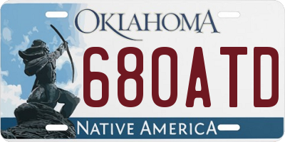 OK license plate 680ATD