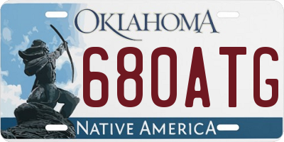 OK license plate 680ATG