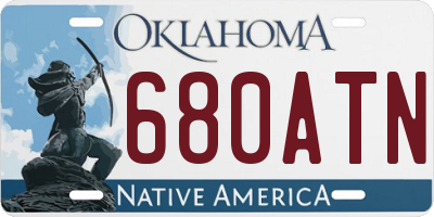 OK license plate 680ATN
