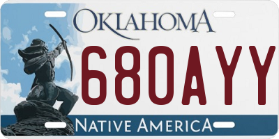 OK license plate 680AYY