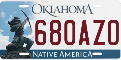 OK license plate 680AZO
