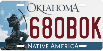 OK license plate 680BOK