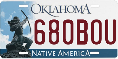 OK license plate 680BOU