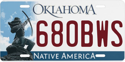 OK license plate 680BWS