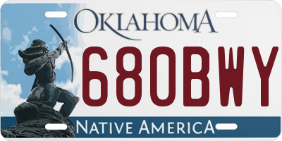 OK license plate 680BWY
