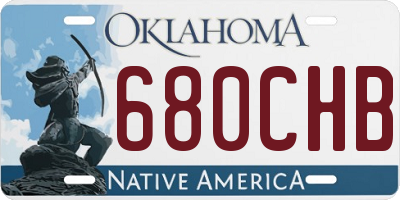 OK license plate 680CHB