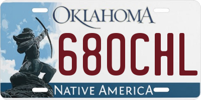 OK license plate 680CHL