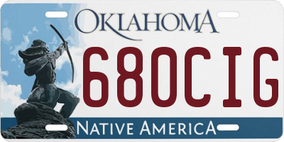 OK license plate 680CIG