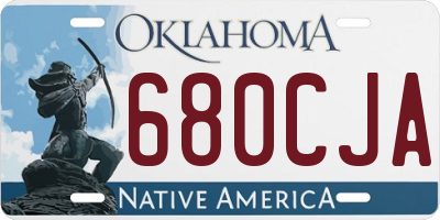 OK license plate 680CJA
