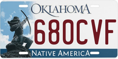 OK license plate 680CVF