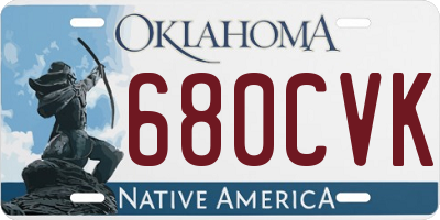 OK license plate 680CVK