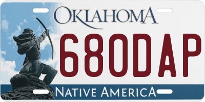 OK license plate 680DAP