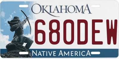 OK license plate 680DEW