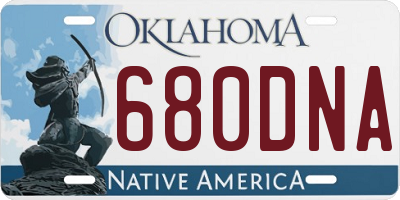 OK license plate 680DNA