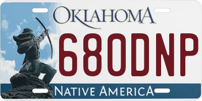 OK license plate 680DNP