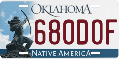 OK license plate 680DOF