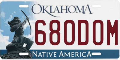 OK license plate 680DOM