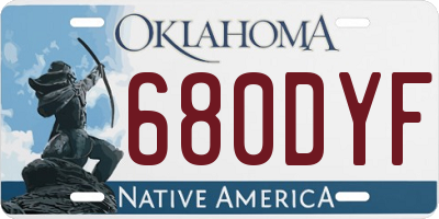 OK license plate 680DYF