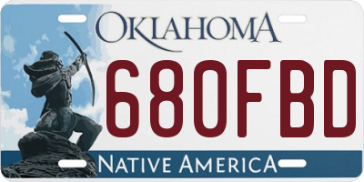 OK license plate 680FBD
