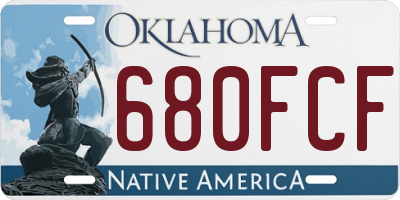 OK license plate 680FCF