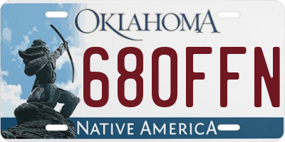 OK license plate 680FFN