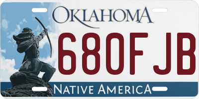 OK license plate 680FJB