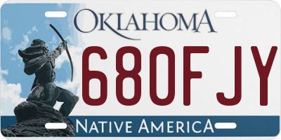 OK license plate 680FJY